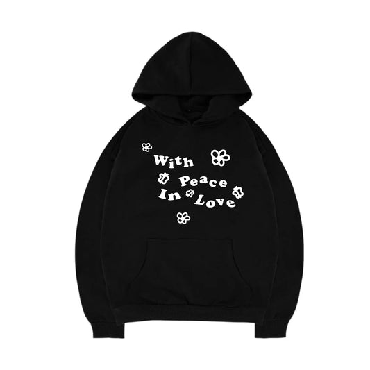 BOXY HOODIE PEACE (BLACK)